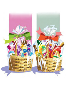 Illustration of gift baskets