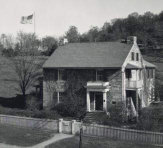 sibley house with flag